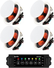 Herdio 4 Pack 8" Bluetooth Ceiling Speakers 800W Surround Sound Home Theater