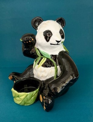 Lynn Chase Designs 1988 Jungle Party Panda Tea Light Candle Holder 5 1/8'' RARE