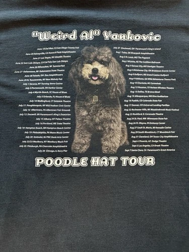 Fruit of the Loom Lofteez Weird Al Poodle Hat Tour Double-Sided Tee Gray S image 5