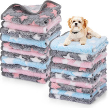 40 Pcs Puppy Blankets for Small Dog Pet Bulk Fleece Soft Fluffy Washable Dog Sta