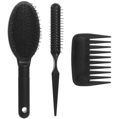 3Pcs Brush Comb Set, Loop Brush Hair Extension Wide-Tooth and Edge Combs for ...