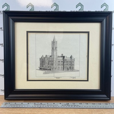 Union Station Nashville 1888 The Head House Tim Adwell Framed Art Sketch 16x14