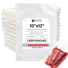 100, 250, 500, 1,000 Pack 3 mil 10" x 12" Pre-Cut Vacuum Chamber Pouches
