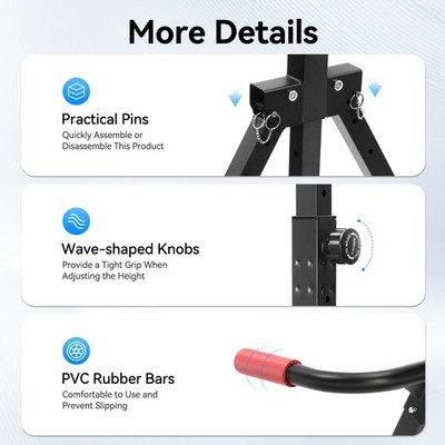 Adjustable Horizontal Bar Pull Up Dip Station Bar for Home Gym Strength Train