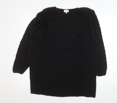 Viyella Damen Pullover Pulli schwarz Zopfmuster Baumwolle M