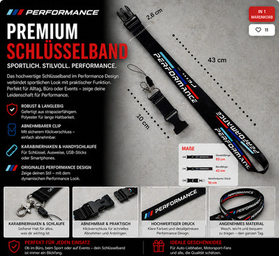 Performance Schlüsselband / Lanyard   Sportlich. Stylisch. Funktional.