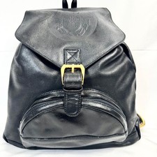 Vintage Gianni Versace Medusa Leather Backpack, Black, Women's, i27900