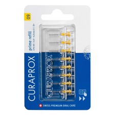 Image of Curaprox CPS 09 Prime Refill Interdental Brushes, Yellow, 8 Count - 8 x 0.9mm...