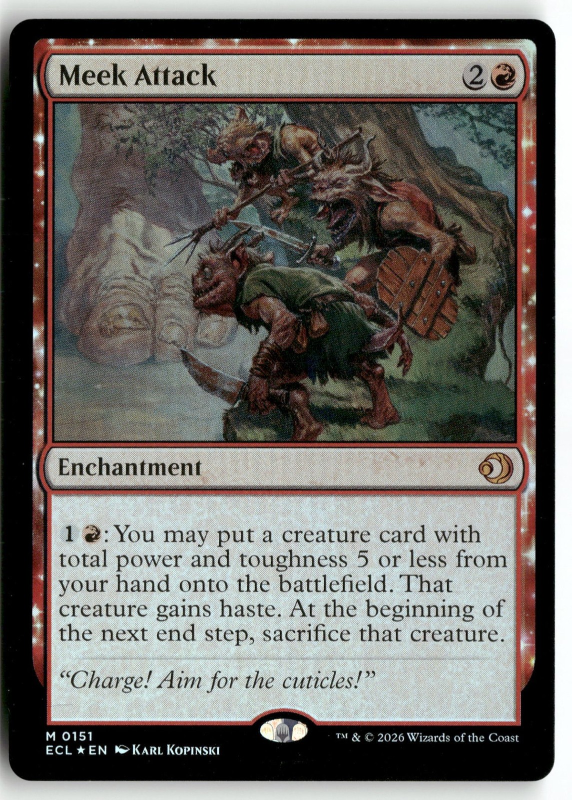Meek Attack Foil ECL 151 NM Magic Lorwyn Eclipsed