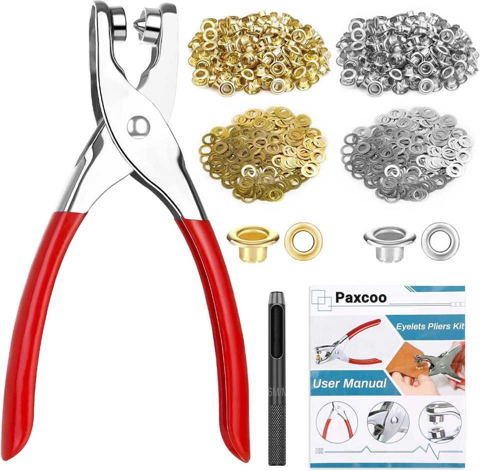 1203Pcs Grommet Tool Kit with Eyelet Pliers, 1/4 Inch 6mm(Inside Hole Size) ... - Image 2 of 4