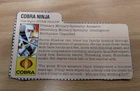 Storm Shadow Cobra Ninja GI Joe File Card Vintage Action Figure Accessory