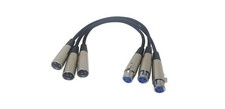 Three Pack of 1 Foot XLR 3P Male/Female Microphone Cables