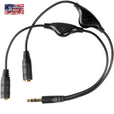 Conwork 2-Pack 3.5Mm Stereo Male to Dual Female Audio Headphone/Headset Y Splitt
