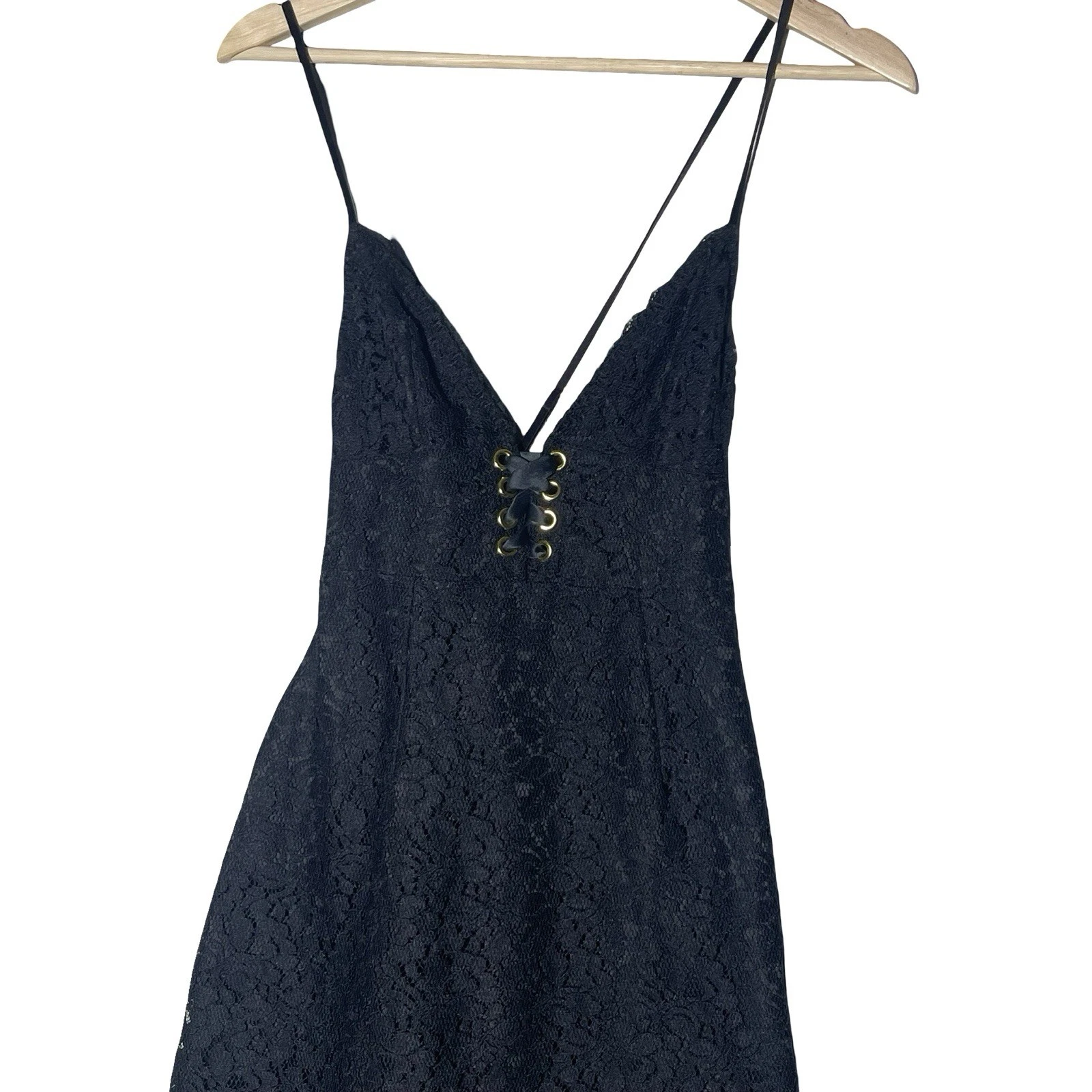 UNDERCOVER Abito Lingerie Victoria's Secret Nero Pizzo Floreale Vita Impero Small