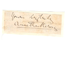 Anne Thackeray Ritchie (1837-1919) Signed Clip / Autographed British Writer