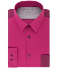 Calvin Klein Slim Fit Performance Dress Shirt Purple 16"-16.5" Neck 34"-35"
