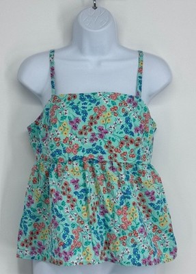 J.Crew Women 6 Floral Tank Babydoll Top Cottage Fairy Whimsy Festival