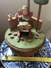 Vintage Thorens Wooden Music Box Girl Cat Birds Trees Plays Born Free — photo 1