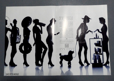 80s  Ad Erno Laszlo Sun Defense Swimwear French Poodle Dog Legs Silhouette 626