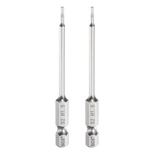 2pcs Flat Hex Screwdriver Bit 1.5mm H1.5 1/4" Hex Shank 3" Long Magnetic