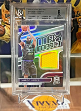 2023-24 Panini Spectra LeBron James Silver Prizm Max Impact GU Patch /149 BGS 8