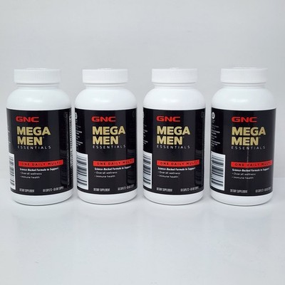 GNC Mega Men Essentials One Daily Multi Vitamin, 60 Caplets per Bottle (4 Pack)
