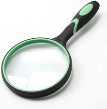 Gyanduly Large Magnifying Glass 5X Handheld Reading Magnifier for Seniors Kids