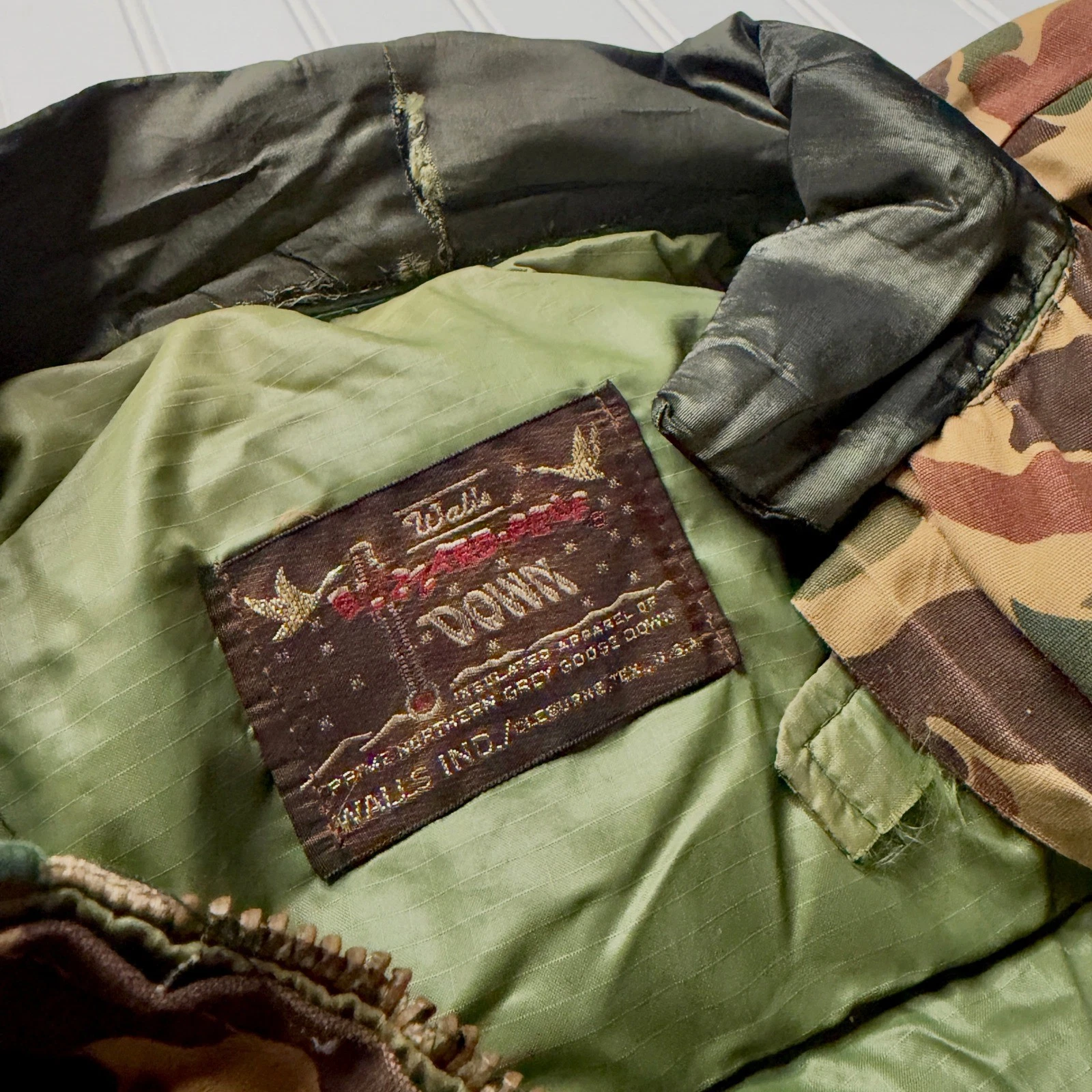 Vintage Walls Blizzard Pruf Camo Goose Down Jacket Mens Large Duck Hunter Puffer image 5