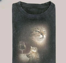 Retro Funny Vintage Cat Portrait T-shirt, Unisex Meme Cringe Funny Dumb