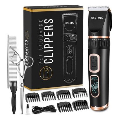 Dog Clippers Professional Heavy Duty Grooming Clipper 3-Speed Low Noise High ...