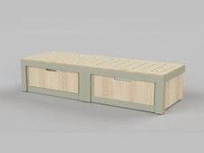 Campervan sliding sofa bed, lightweight ply, compatible with VW T5/6 1800x1300