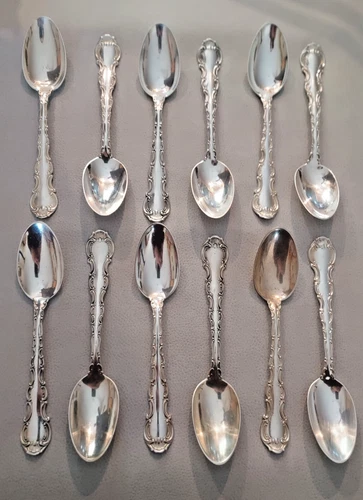 1 2 Gorham STRASBOURG Sterling Silver Teaspoons - 6-3/4” - 391g
