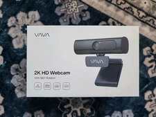 VAVA Webcam Model VA-VD020 2K HD, 4X Zoom Auto Focus Tripod New