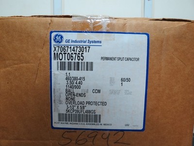GE MOT06765; 5KCP39UFL488GS; GE, Trane 1.1 HP, 460/380-415V, 1140/900 RPM
