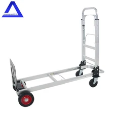 Aluminum Folding Hand Truck, 2 in 1 Design 400lbs Capacity,Heavy Duty Dolly Cart