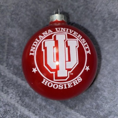 IU Indiana Hoosiers Christmas Ornament Glass Sports Collector Series Crimson