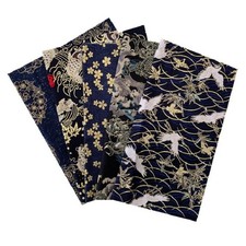 Lot de 5 tissus en coton de style japonais pour patchwork, gaufrage à chaud, ...