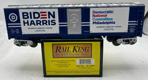 Vagón de carga MTH Railking O Democratic National Philadelphia Biden ventana 40' 30-71053 | Condition: Used