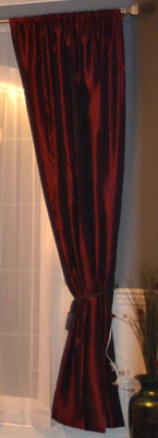Peri Homeworks Collection Cortinia-Burgundy Satin Finish-54''x95'' Set of 2 Panels