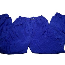 Vintage Nike Windbreaker Pants Womens Large 14 Lined Ankle Zip Track Blue 90's