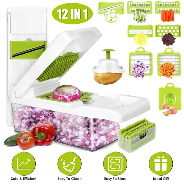 12 in 1 Vegetable Chopper Slicer Dicer Grater Peeler Egg Separator