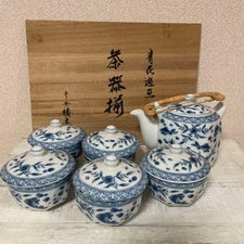 Tachiyoshi Tea Set 5P with Lid & Teapot Aoka Yuuyo New