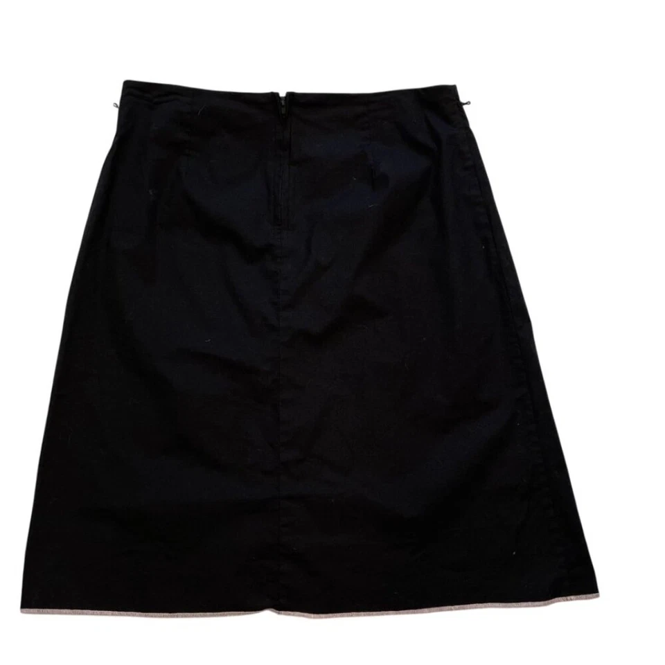 Heart Soul Black Cotton A-Line Skirt Pink Floral Applique Embroidered, Size 5 - Image 3 of 4