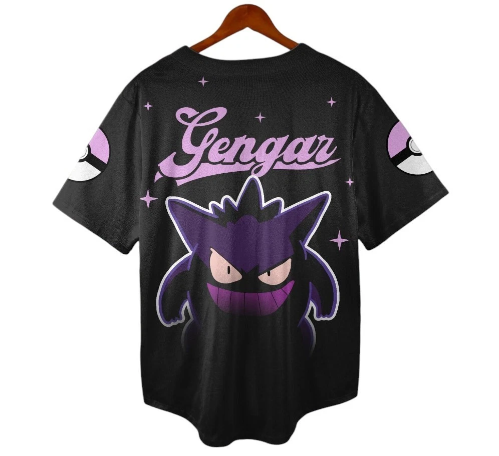 Gengar Baseball Jersey Unisex Button-Up Shirt