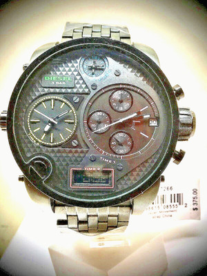 NEW DlESEL DZ7266  Mr Daddy Chronograph Watch Black Dial /Blk Metal Band,NO BOX