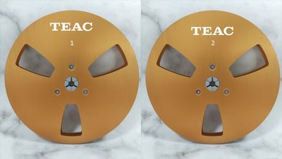 2X Standard 7'' Aluminum TEAC Gold Tape Reels For Reel To Reel Tape Recorders