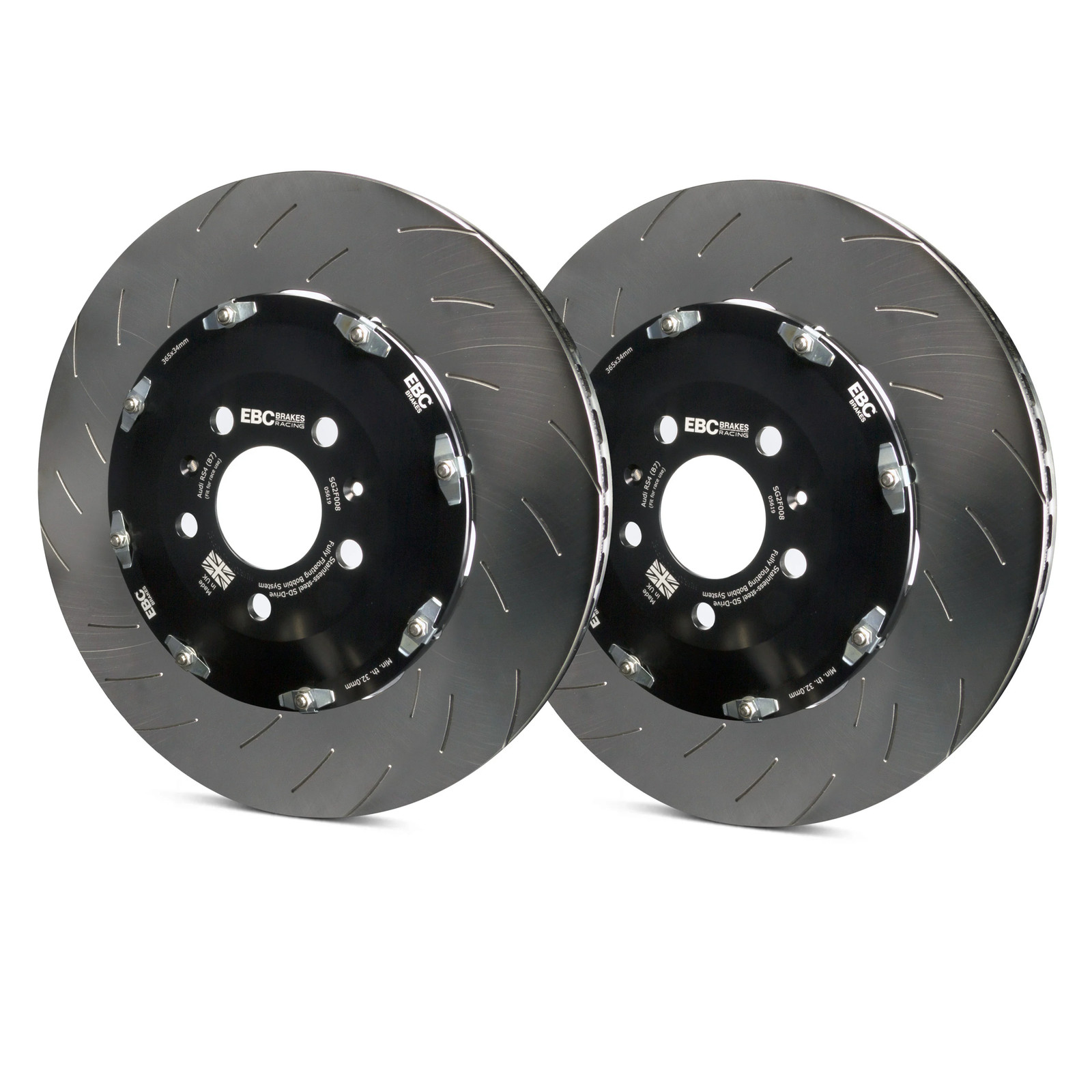 For Lotus Evora 16-19 EBC Fully-Floating Slotted 2-Piece Front Brake Rotors
