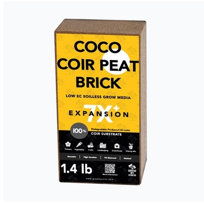 Coco Coir 650g Brick - Premium Organic Coco Peat Brick for Garden Soil & Pott...