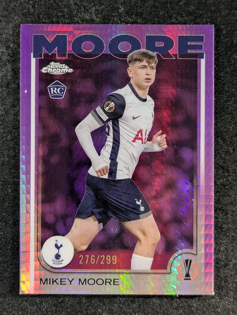 2024-25 Topps Chrome UEFA MIKEY MOORE 276/299 RC Violet Prism Refractor SP #199
