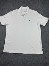 Tommy Bahama Shirt Polo Mens L Pima Cotton Blend White
